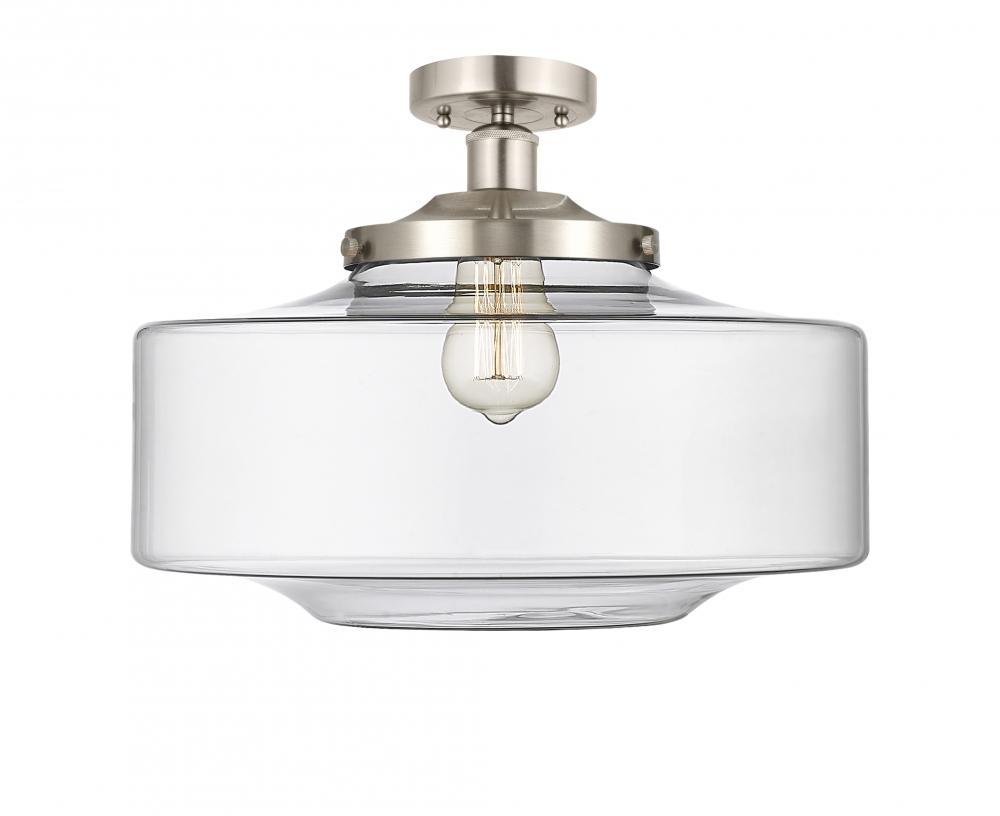 Bridgeton - 1 Light - 12 inch - Brushed Satin Nickel - Semi-Flush Mount