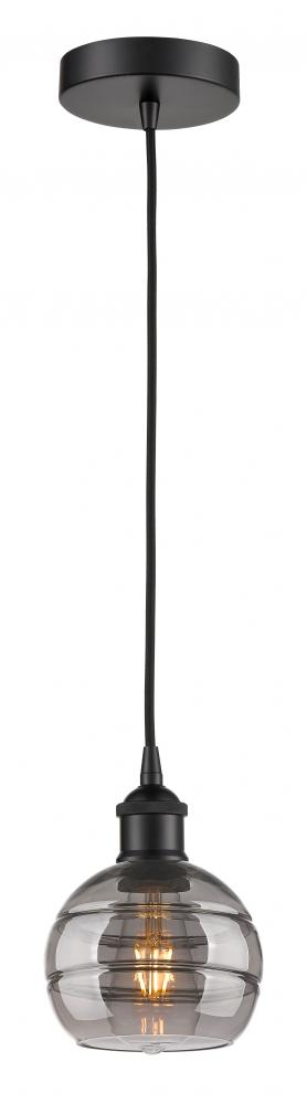 Rochester - 1 Light - 6 inch - Matte Black - Cord hung - Mini Pendant