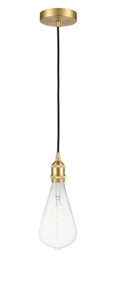 Edison - 1 Light - 6 inch - Satin Gold - Cord hung - Mini Pendant