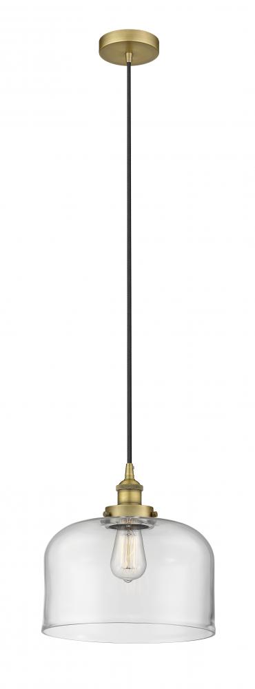 Bell - 1 Light - 12 inch - Brushed Brass - Cord hung - Mini Pendant