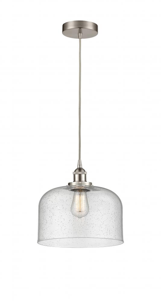 Bell - 1 Light - 12 inch - Brushed Satin Nickel - Cord hung - Mini Pendant