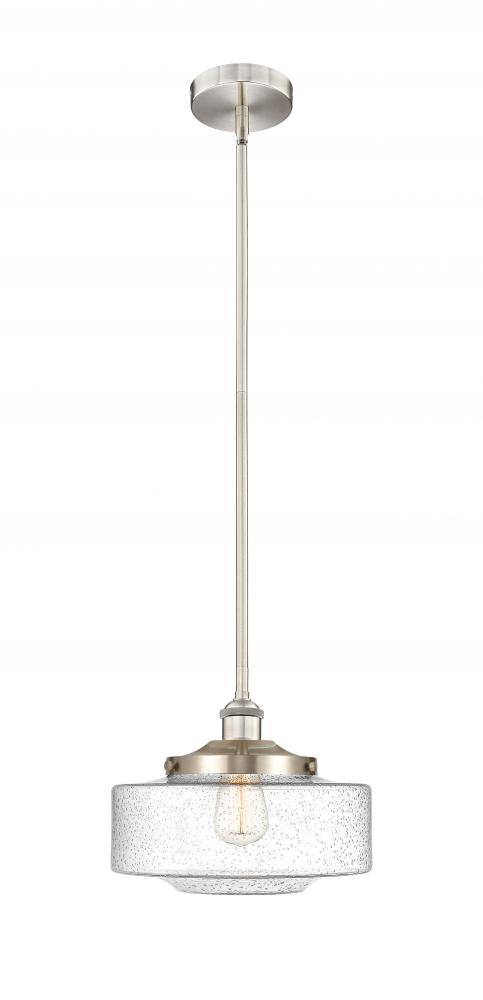 Bridgeton - 1 Light - 12 inch - Brushed Satin Nickel - Stem Hung - Mini Pendant