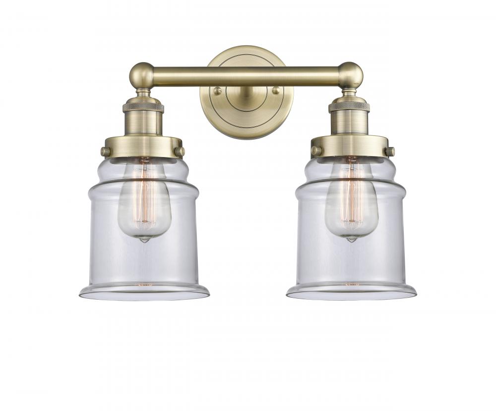 Canton - 2 Light - 15 inch - Antique Brass - Bath Vanity Light