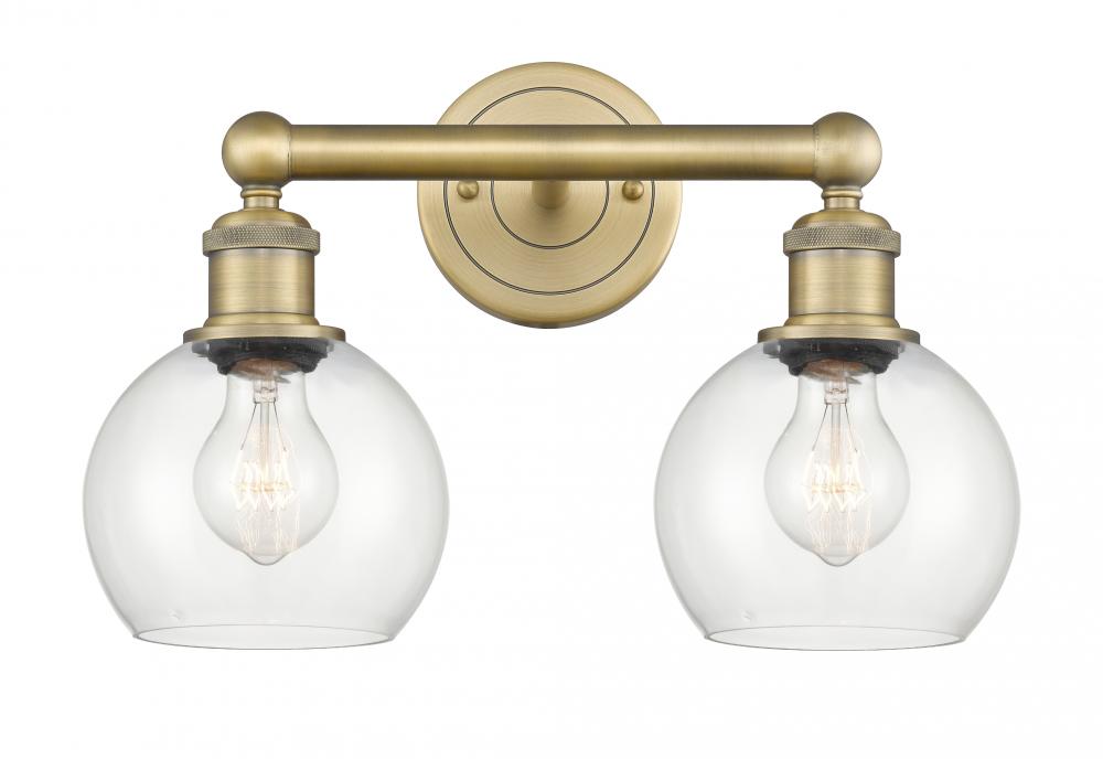 Athens - 2 Light - 15 inch - Brushed Brass - Bath Vanity Light