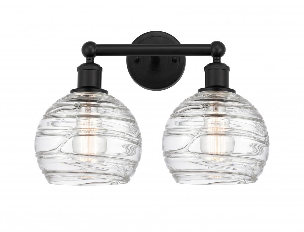 Athens Deco Swirl - 2 Light - 17 inch - Matte Black - Bath Vanity Light