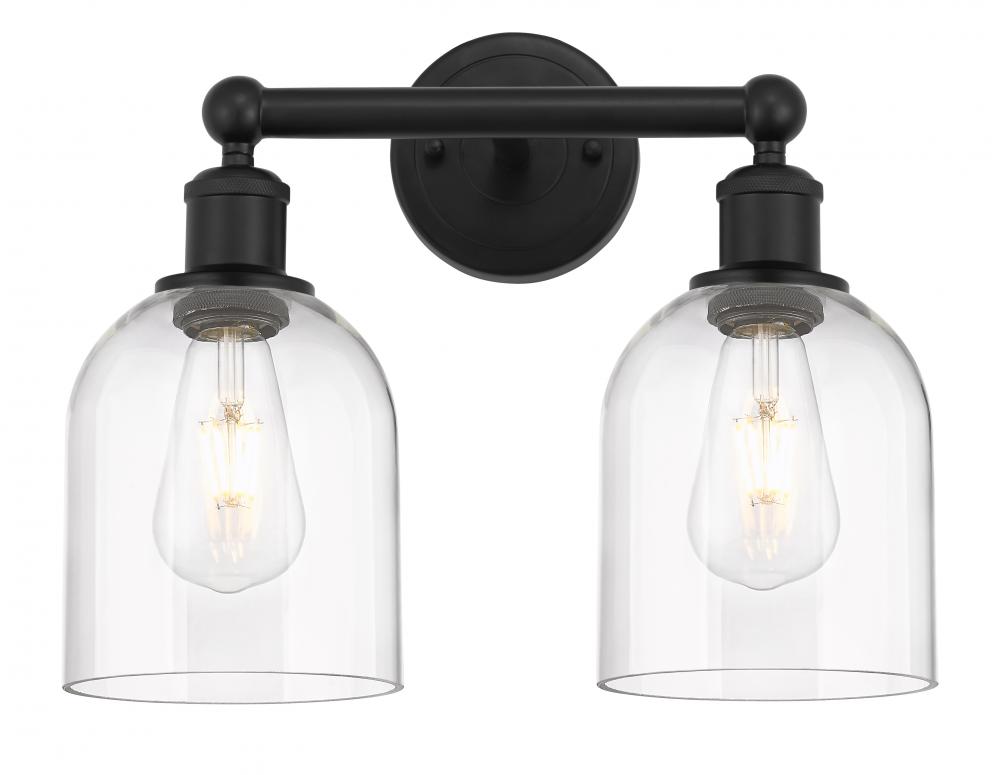 Bella - 2 Light - 15 inch - Matte Black - Bath Vanity Light