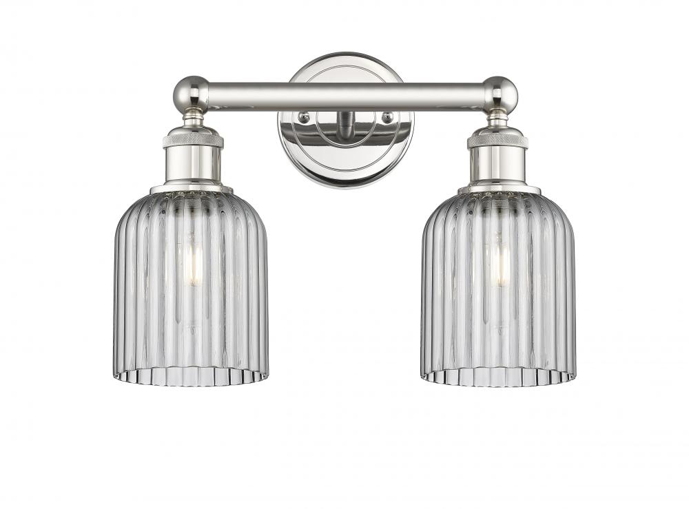 Bridal Veil - 2 Light - 14 inch - Polished Nickel - Bath Vanity Light