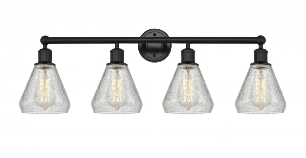 Conesus - 4 Light - 33 inch - Matte Black - Bath Vanity Light