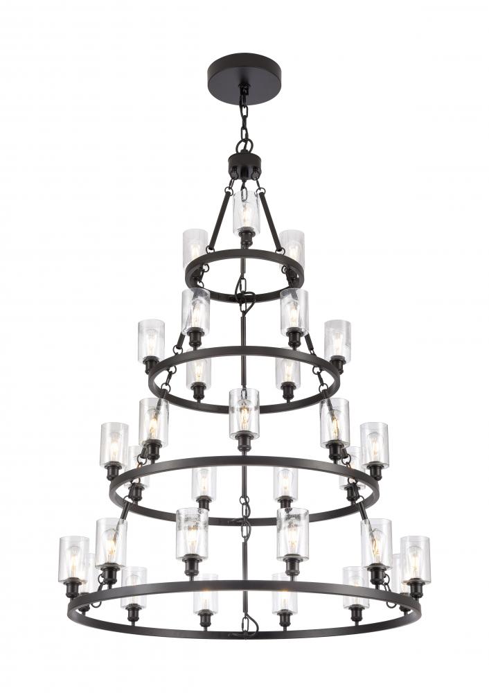 Clymer - 30 Light - 50 inch - Matte Black - Chain Hung - Chandelier