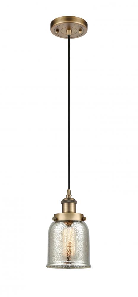 Bell - 1 Light - 5 inch - Brushed Brass - Cord hung - Mini Pendant