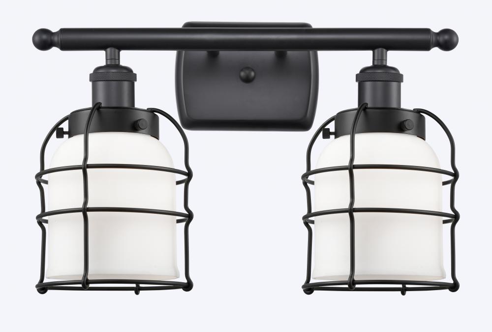 Bell Cage - 2 Light - 16 inch - Matte Black - Bath Vanity Light