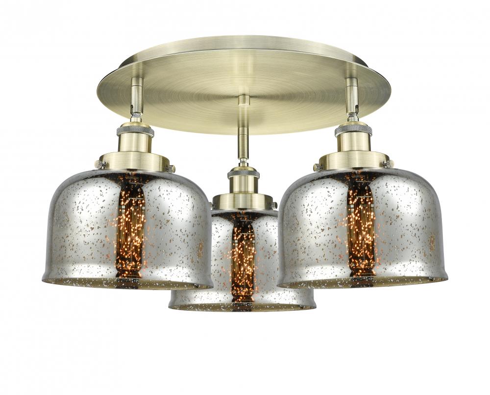 Cone - 3 Light - 20 inch - Antique Brass - Flush Mount