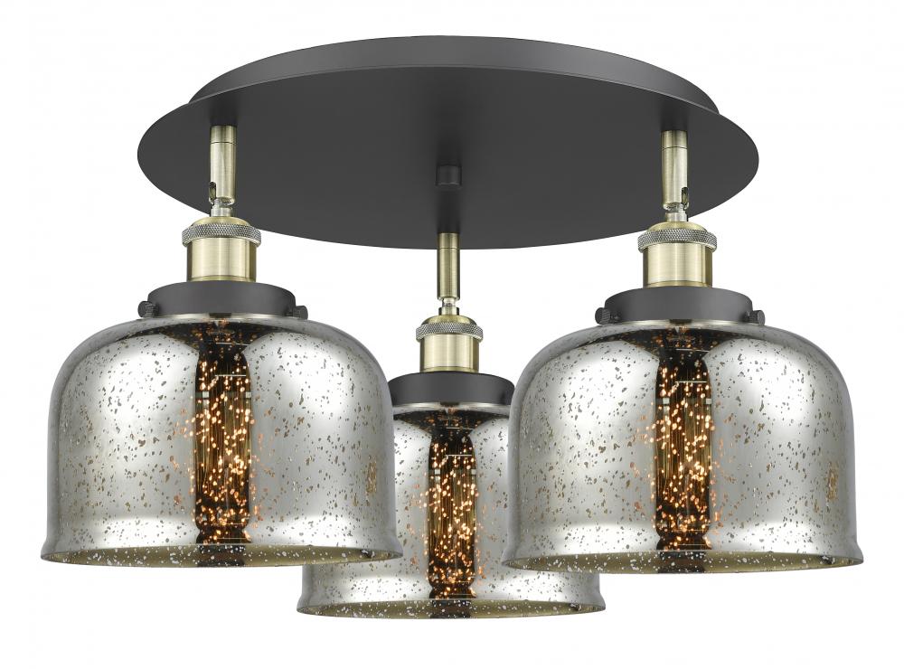 Cone - 3 Light - 20 inch - Black Antique Brass - Flush Mount