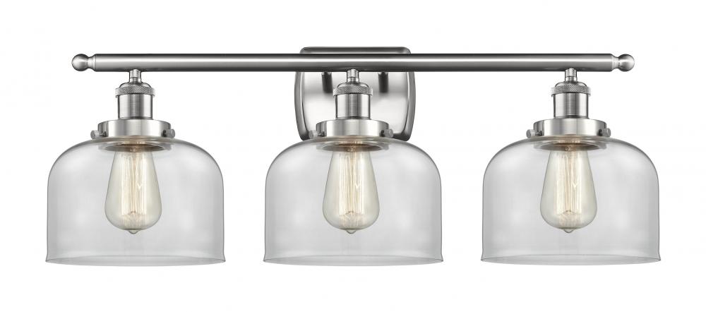 Bell - 3 Light - 28 inch - Brushed Satin Nickel - Bath Vanity Light