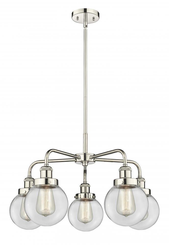 Beacon - 5 Light - 25 inch - Polished Nickel - Chandelier