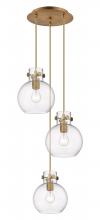  113-410-1PS-BB-G410-8CL - Newton Sphere - 3 Light - 16 inch - Brushed Brass - Multi Pendant