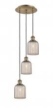  113B-3P-AB-G559-5ME - Bridal Veil - 3 Light - 12 inch - Antique Brass - Cord Hung - Multi Pendant