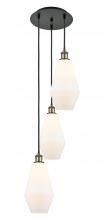  113B-3P-BAB-G651-7 - Cindyrella - 3 Light - 14 inch - Black Antique Brass - Cord Hung - Multi Pendant