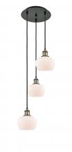 Innovations Lighting 113B-3P-BAB-G91 - Fenton - 3 Light - 13 inch - Black Antique Brass - Cord Hung - Multi Pendant