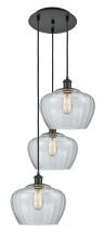  113B-3P-BK-G92-L - Fenton - 3 Light - 18 inch - Matte Black - Cord Hung - Multi Pendant