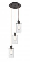  113B-3P-OB-G802 - Clymer - 3 Light - 10 inch - Oil Rubbed Bronze - Cord Hung - Multi Pendant