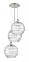 Innovations Lighting 113B-3P-PN-G1213-12 - Athens Deco Swirl - 3 Light - 19 inch - Polished Nickel - Cord hung - Multi Pendant