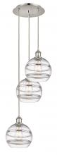  113B-3P-PN-G556-8CL - Rochester - 3 Light - 15 inch - Polished Nickel - Cord hung - Multi Pendant