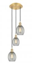  113B-3P-SG-G82 - Eaton - 3 Light - 12 inch - Satin Gold - Cord Hung - Multi Pendant