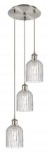  113B-3P-SN-G559-5CL - Bridal Veil - 3 Light - 12 inch - Brushed Satin Nickel - Cord Hung - Multi Pendant