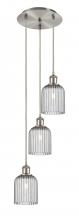  113B-3P-SN-G559-5SM - Bridal Veil - 3 Light - 12 inch - Brushed Satin Nickel - Cord Hung - Multi Pendant