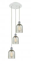  113B-3P-WPC-G259 - Caledonia - 3 Light - 12 inch - White Polished Chrome - Cord Hung - Multi Pendant