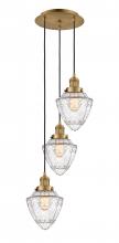  113F-3P-BB-G664-7 - Bullet - 3 Light - 14 inch - Brushed Brass - Cord hung - Multi Pendant