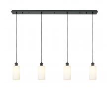 Innovations Lighting 124B-4P-BK-G434-7WH - Crown Point - 4 Light - 49 inch - Matte Black - Linear Pendant