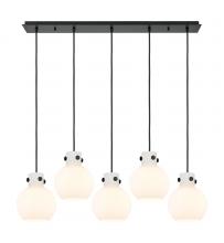 Innovations Lighting 125-410-1PS-BK-G410-8WH - Newton Sphere - 5 Light - 40 inch - Matte Black - Cord hung - Linear Pendant