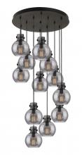 Innovations Lighting 126-410-1PS-BK-G410-8SM - Newton Sphere - 12 Light - 27 inch - Matte Black - Cord hung - Multi Pendant