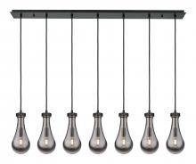 Innovations Lighting 127-451-1P-BK-G451-5SM - Owego - 7 Light - 49 inch - Matte Black - Linear Pendant