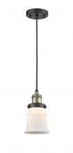 Innovations Lighting 201C-BAB-G181S - Canton - 1 Light - 5 inch - Black Antique Brass - Cord hung - Mini Pendant