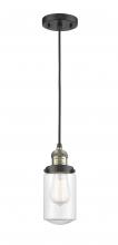 Innovations Lighting 201C-BAB-G312 - Dover - 1 Light - 5 inch - Black Antique Brass - Cord hung - Mini Pendant