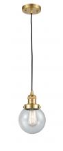 Innovations Lighting 201C-SG-G204-6-LED - Beacon - 1 Light - 6 inch - Satin Gold - Cord hung - Mini Pendant