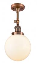 Innovations Lighting 201F-AC-G201-8 - Beacon - 1 Light - 8 inch - Antique Copper - Semi-Flush Mount