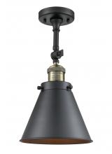 Innovations Lighting 201F-BAB-M13-BK - Appalachian - 1 Light - 8 inch - Black Antique Brass - Semi-Flush Mount