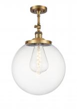 Innovations Lighting 201F-BB-G202-14 - Beacon - 1 Light - 14 inch - Brushed Brass - Semi-Flush Mount