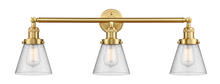  205-SG-G64 - Cone - 3 Light - 30 inch - Satin Gold - Bath Vanity Light