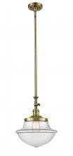  206-AB-G542 - Oxford - 1 Light - 12 inch - Antique Brass - Stem Hung - Mini Pendant