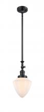  206-BK-G661-7 - Bullet - 1 Light - 7 inch - Matte Black - Stem Hung - Mini Pendant