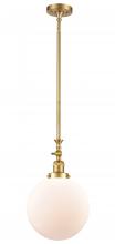  206-SG-G201-10 - Beacon - 1 Light - 10 inch - Satin Gold - Stem Hung - Mini Pendant