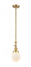 Innovations Lighting 206-SG-G201-6 - Beacon - 1 Light - 6 inch - Satin Gold - Stem Hung - Mini Pendant