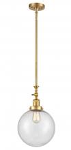  206-SG-G204-10 - Beacon - 1 Light - 10 inch - Satin Gold - Stem Hung - Mini Pendant