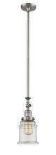  206-SN-G182 - Canton - 1 Light - 6 inch - Brushed Satin Nickel - Stem Hung - Mini Pendant