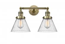  208-AB-G44 - Cone - 2 Light - 18 inch - Antique Brass - Bath Vanity Light